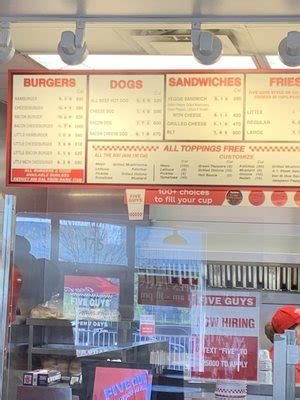 menu five guys|Five Guys (44650 Waxpool Rd.) VA